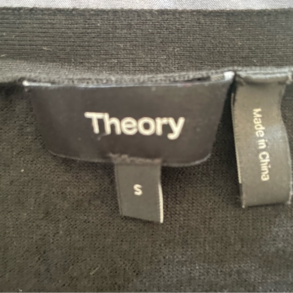 Theory Regal Wool V-Neck Cardigan, black, size S - Picture 4 of 6